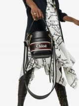 Chloé Midnight Blue Roy Mini Leather Bucket Bag | small top handle bags | chic handbags