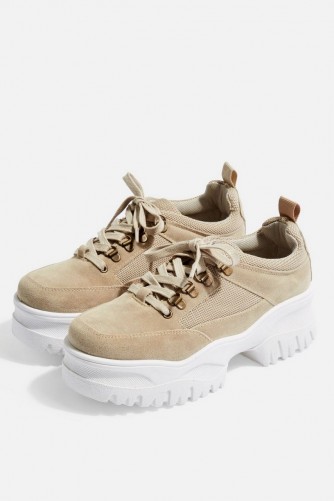 TOPSHOP CHOMP Chunky Trainers Natural – thick sole sneakers