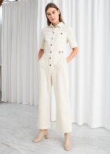 & Other Stories Cream Corduroy Boilersuit | neutral cord boilersuits