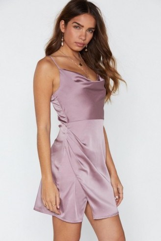 NASTY GAL Cowl About Mini Dress in lavender - flipped