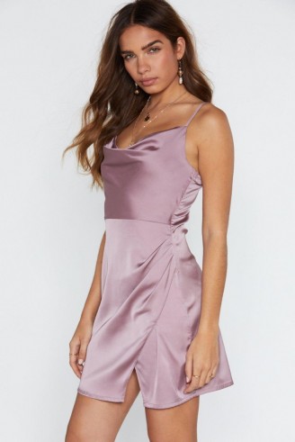 NASTY GAL Cowl About Mini Dress in lavender
