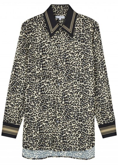 EQUIPMENT Bradner leopard-print satin shirt in brown – wild animal prints - flipped