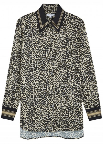 EQUIPMENT Bradner leopard-print satin shirt in brown – wild animal prints