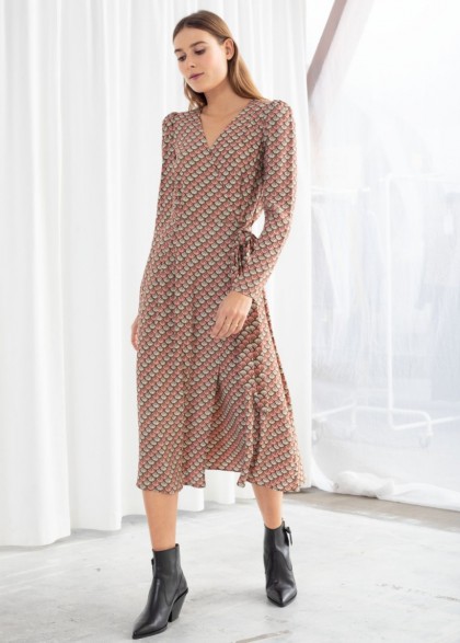\u0026 other stories Fan Print Wrap Dress – printed fit and flare
