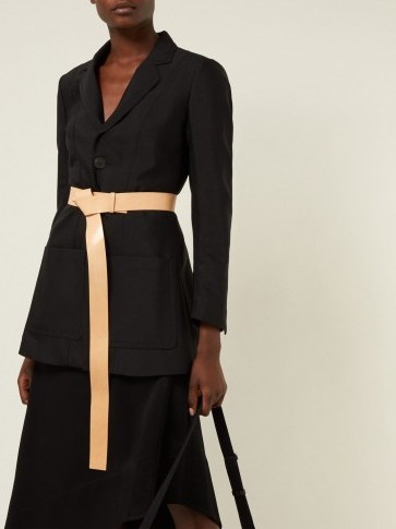 ANN DEMEULEMEESTER Fold-over beige-leather waist belt ~ essential accessories - flipped