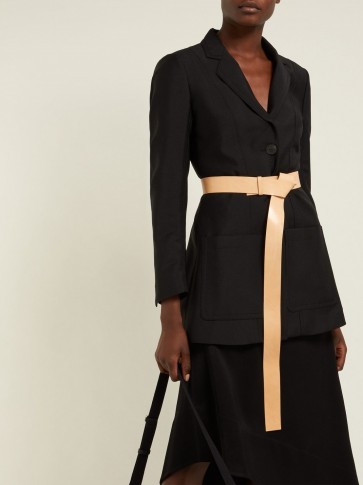 ANN DEMEULEMEESTER Fold-over beige-leather waist belt ~ essential accessories
