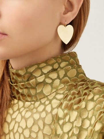 IRENE NEUWIRTH Heart 18kt gold earrings ~ hearts ~ beautiful Valentine gift - flipped