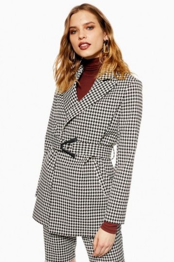 TOPSHOP Houndstooth Jacket in Monochrome – black and white check prints - flipped