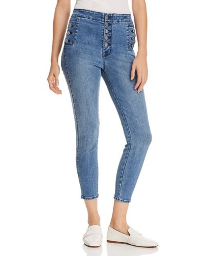 J Brand Natasha Sky High Crop Skinny Jeans in Vega ~ button detail skinnies