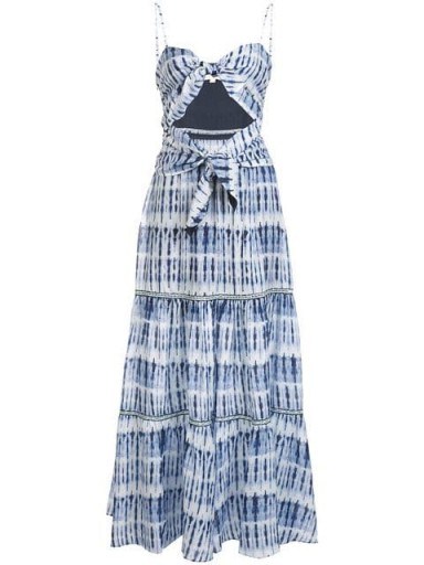 JONATHAN SIMKHAI tie-dye maxi dress in midnight print / cut-out strappy dresses - flipped