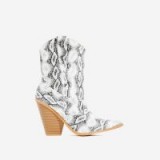 EGO Kani Western Ankle Boot In Grey Snake Print Faux Leather | trendy winter boots