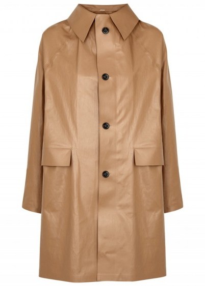 KASSL Mocha coated cotton-blend coat – coffee-brown coats - flipped