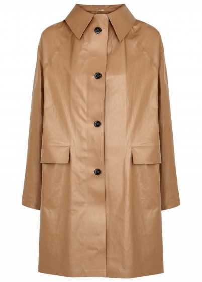 KASSL Mocha coated cotton-blend coat – coffee-brown coats