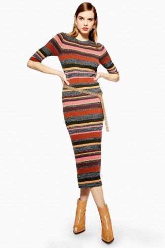 Topshop Knitted Stripe Dress | midi sweater dresses - flipped