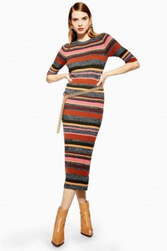 Topshop Knitted Stripe Dress | midi sweater dresses