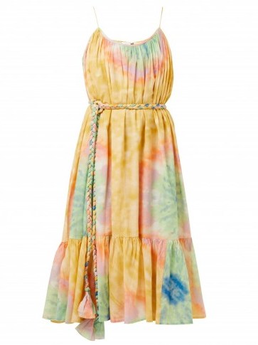 RHODE RESORT Lea tie dye-print cotton midi dress / thin strap summer dresses - flipped