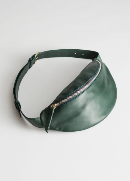 & other stories Leather Beltbag in Green | luxe belt bags