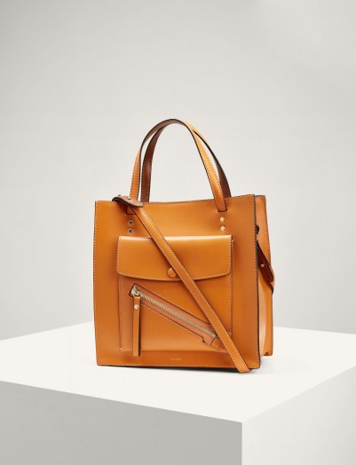 JOSEPH Leather Portobello 25 Bag in Orange / square shaped handbags