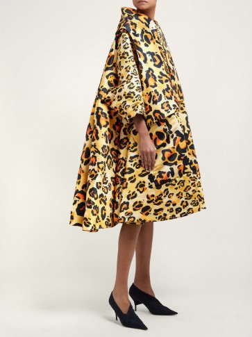 RICHARD QUINN Leopard-print A-line opera coat ~ vintage style statement coats