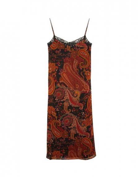 stradivarius Limited Edition printed long sleeve camisole dress Colour: 0-357 – paisley cami dresses
