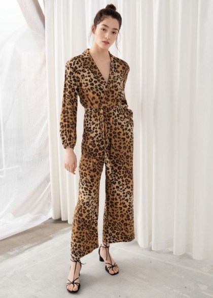 & other stories Long Sleeve Leopard Print Jumpsuit | animal prints - flipped