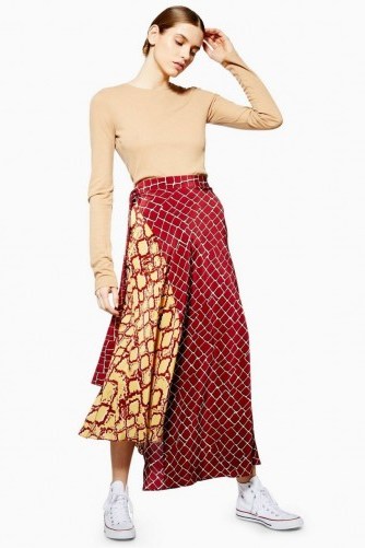 Topshop Boutique Mixed Snake Print Skirt | asymmetric skirts - flipped