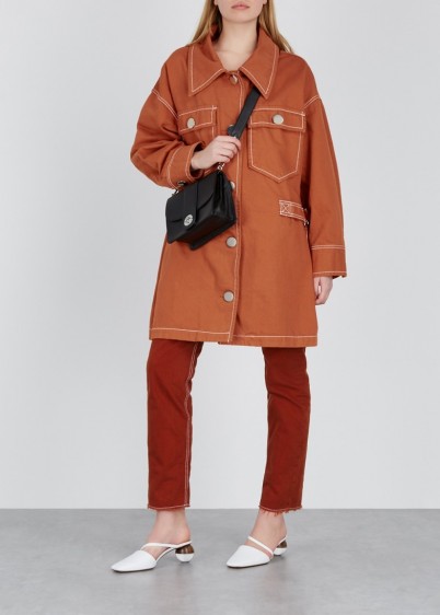 MM6 BY MAISON MARGIELA Terracotta oversized denim coat ~ orange-brown outerwear