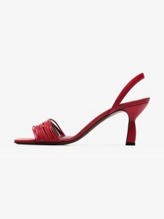 Neous Red Dilemma 55 Leather Slingback Sandals | sculptural heels - flipped