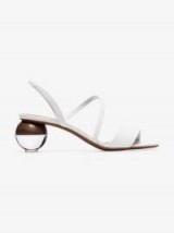 Neous White Latouria 55 Round Heel Leather Sandals | sculptured heels