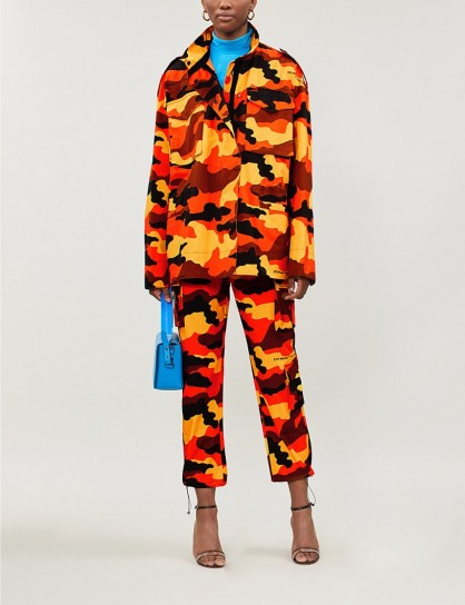 OFF-WHITE C/O VIRGIL ABLOH Camouflage-print cotton-twill jacket in orange / bright camo prints