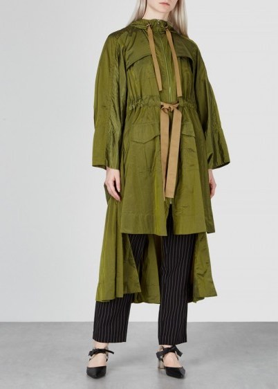PALMER//HARDING Brooke olive oversized shell parka in olive – modern style coats – green outerwear - flipped