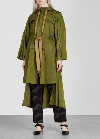 PALMER//HARDING Brooke olive oversized shell parka in olive – modern style coats – green outerwear