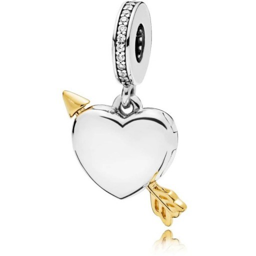 PANDORA SHINE ARROW OF LOVE PENDANT CHARM 767816CZ | heart charms | Valentine’s jewellery - flipped