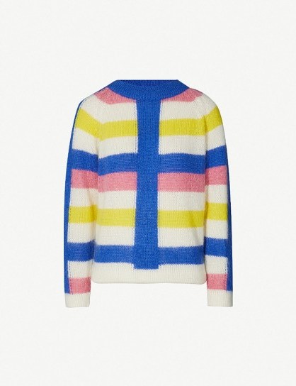 PAPER LONDON Mona mohair and wool-blend jumper in pinkstripe – multicoloured jumpers - flipped
