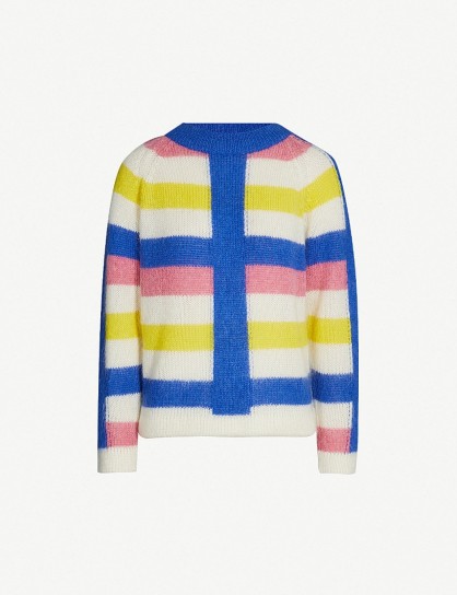 PAPER LONDON Mona mohair and wool-blend jumper in pinkstripe – multicoloured jumpers