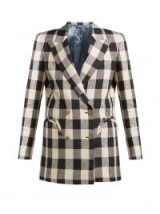 BLAZÉ MILANO Pequod double-breasted check linen blazer in black and white / monochrome checked jackets