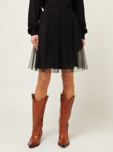 MAISON MARGIELA Pleated black tulle skirt ~ essential feminine style clothing - flipped