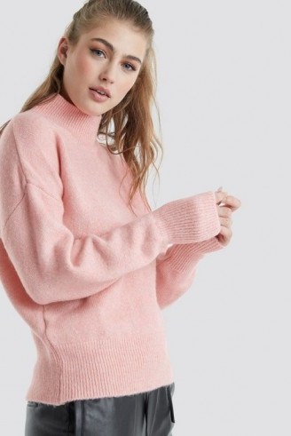 Trendyol Polo Knitted Jumper in Pink | luxe style turtleneck - flipped