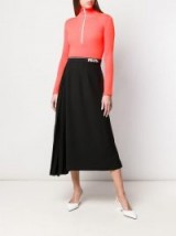 PRADA asymmetric branded skirt in black