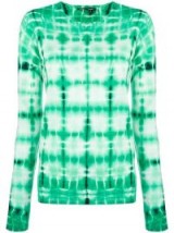 PROENZA SCHOULER tie-dye long sleeved top in malachite/white/black / green casual dyed top