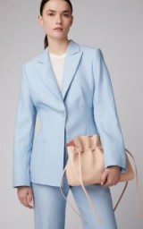 Mansur Gavriel Protea Pink Leather Drawstring Bag | luxe shoulder bags