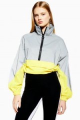 Topshop Reflective Windbreaker Jacket in Silver | casual colour block jackets