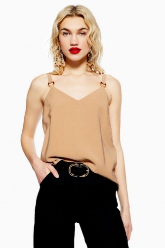 Topshop Ring Camisole Top in Camel | light-brown cami