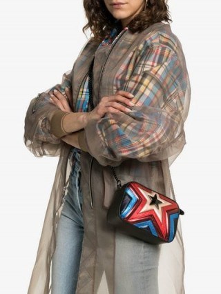 Stella McCartney Multicoloured Star Quilted Vegan Leather Bag | metallic crossbody - flipped