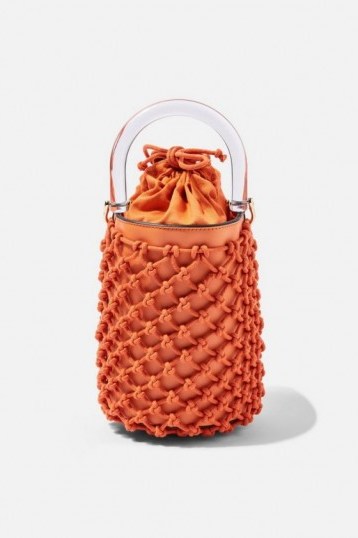 Topshop String Bucket Bag in Orange | small crossbody - flipped