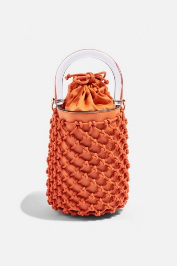 Topshop String Bucket Bag in Orange | small crossbody