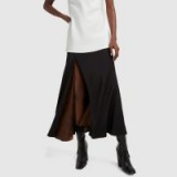 Ellery SUITE ONE BIAS HIGH-SLIT SKIRT in black / split midi skirts