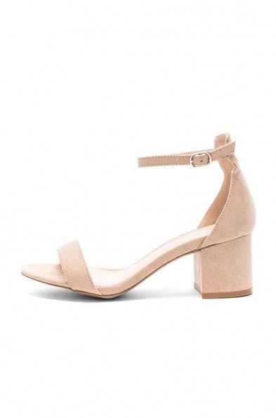 superdown Angie Sandals in Nude – luxe style block heels - flipped