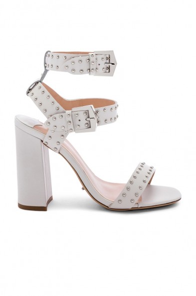 Tony Bianco Dasha Sandal in White Capretto ~ strappy stud embellished chunky sandals