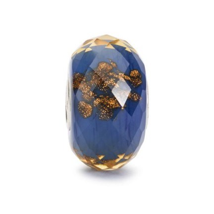 TROLLBEADS Blue Twinkle Bead | coloured glass beads | bracelet accessories - flipped